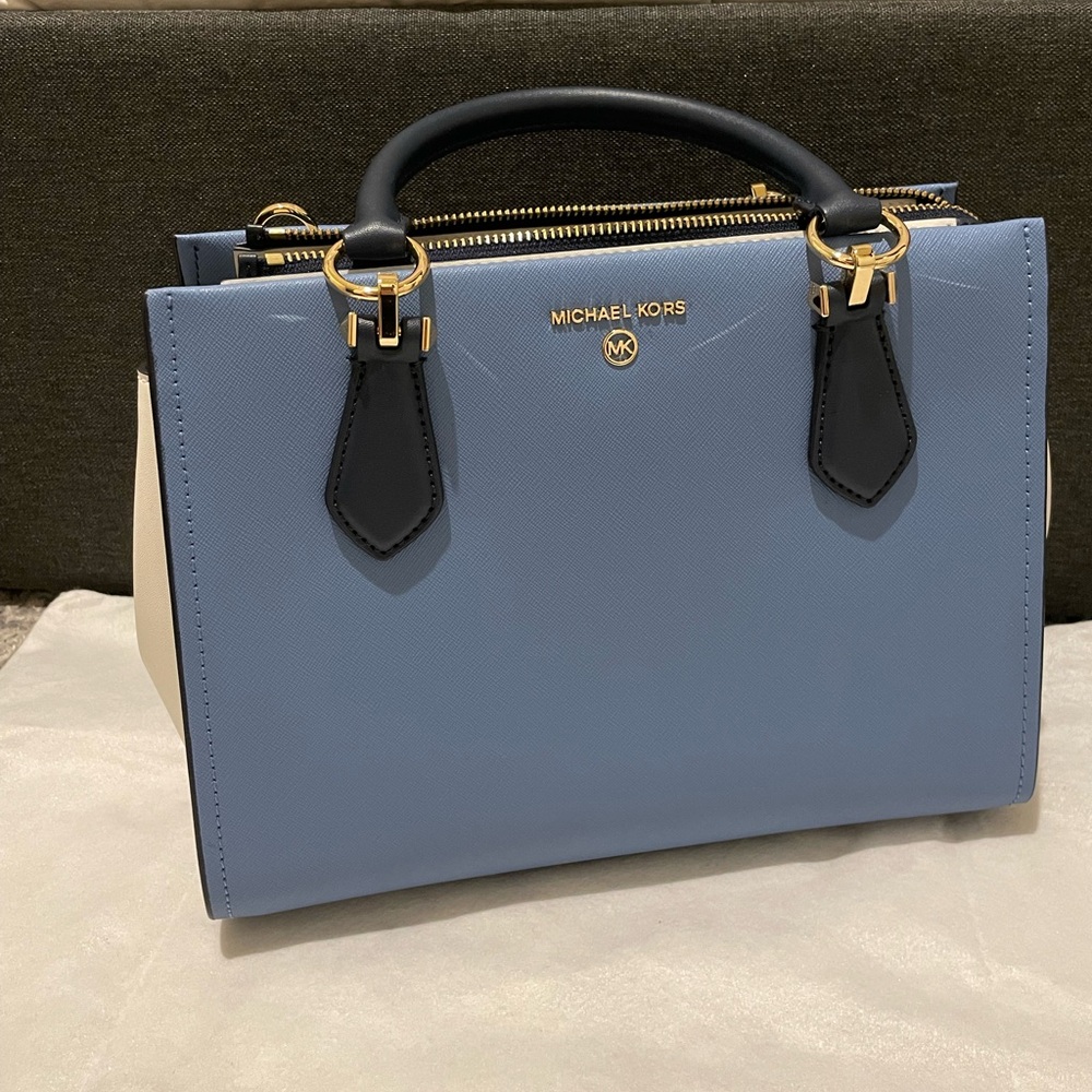 Michael Kors Marilyn Medium Satchel French Blue